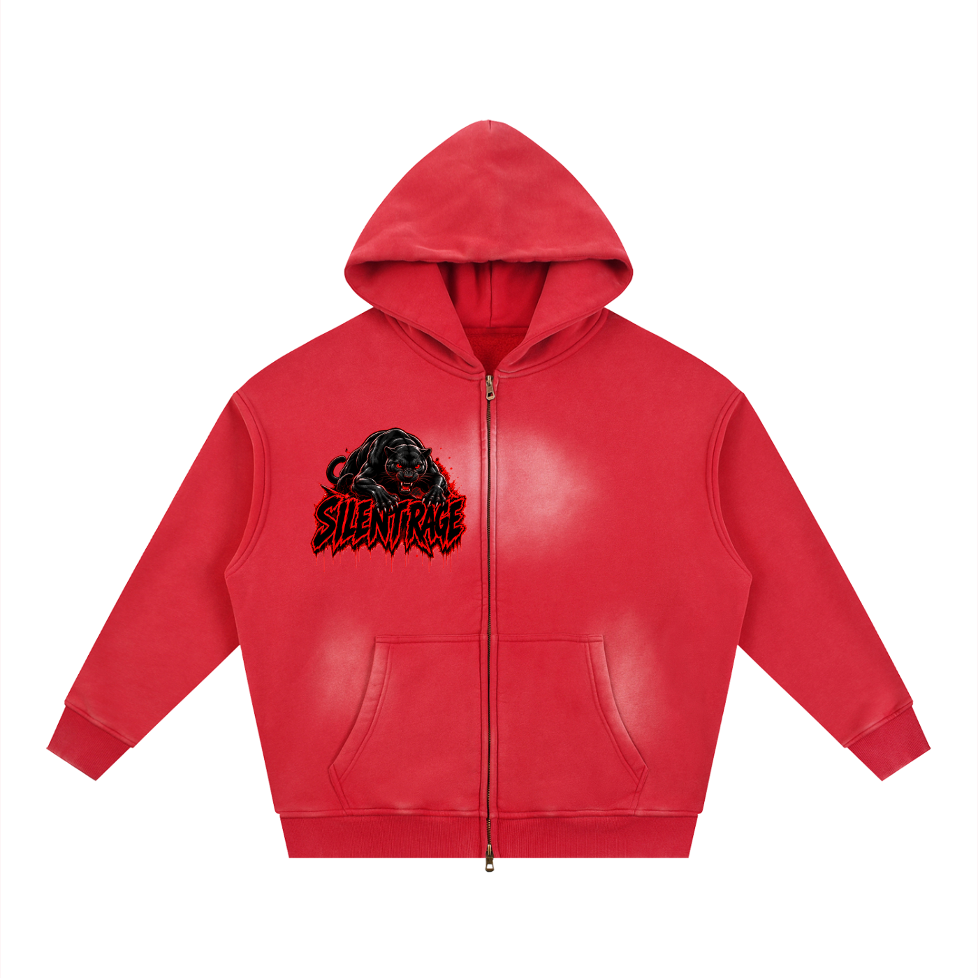 Sunfade Two-way Zipper Boxy Fleece Hoodie