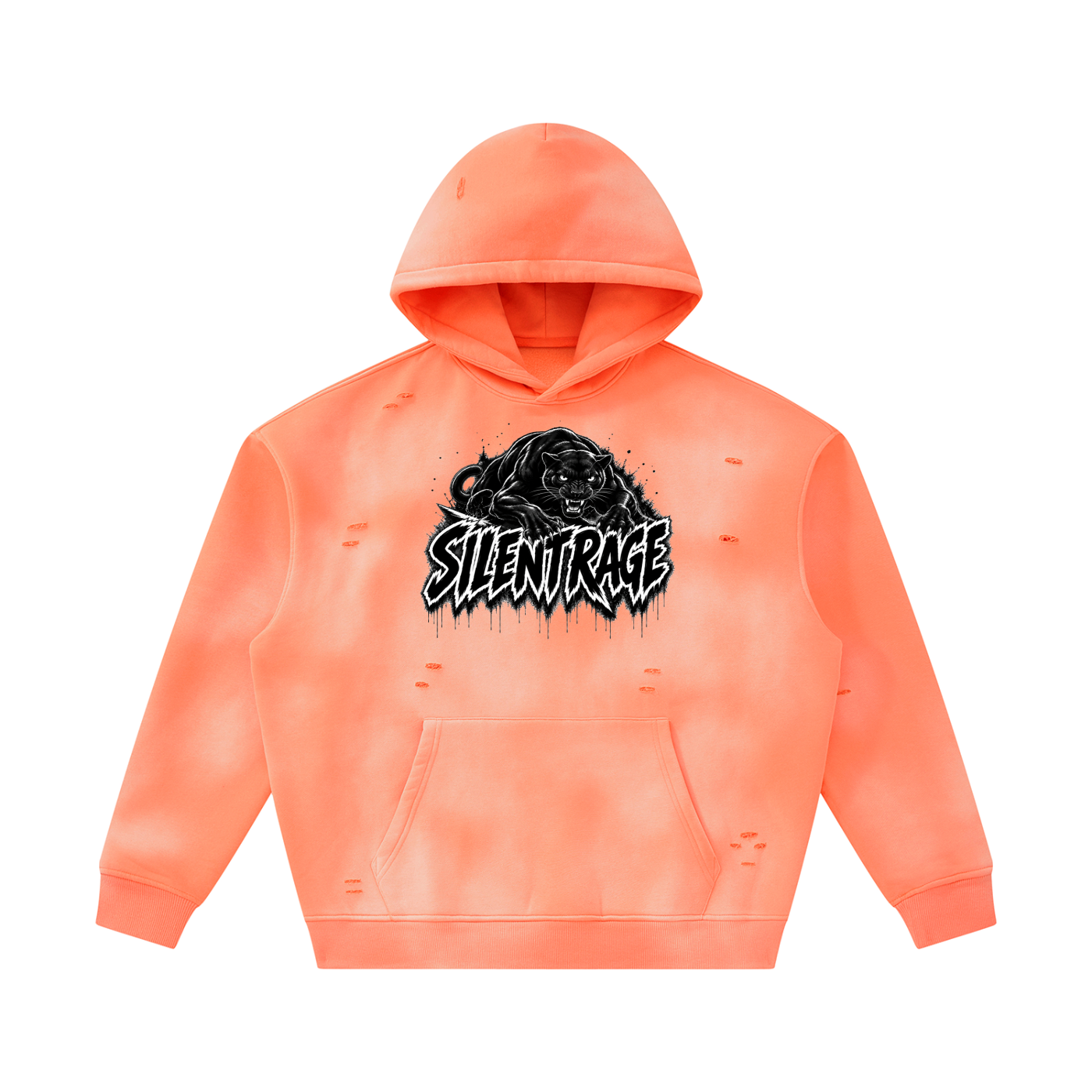 Unisex Sunfade Frayed Fleece Hoodie