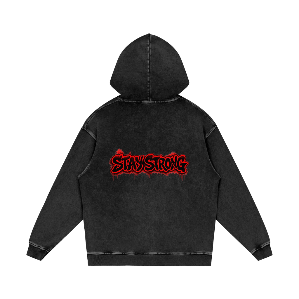 Snow Washed Loose Cotton Hoodie