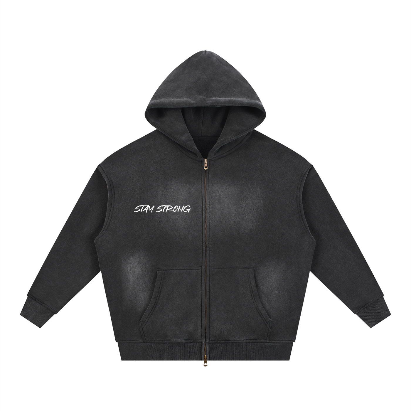 Sunfade Two-way Zipper Boxy Fleece Hoodie