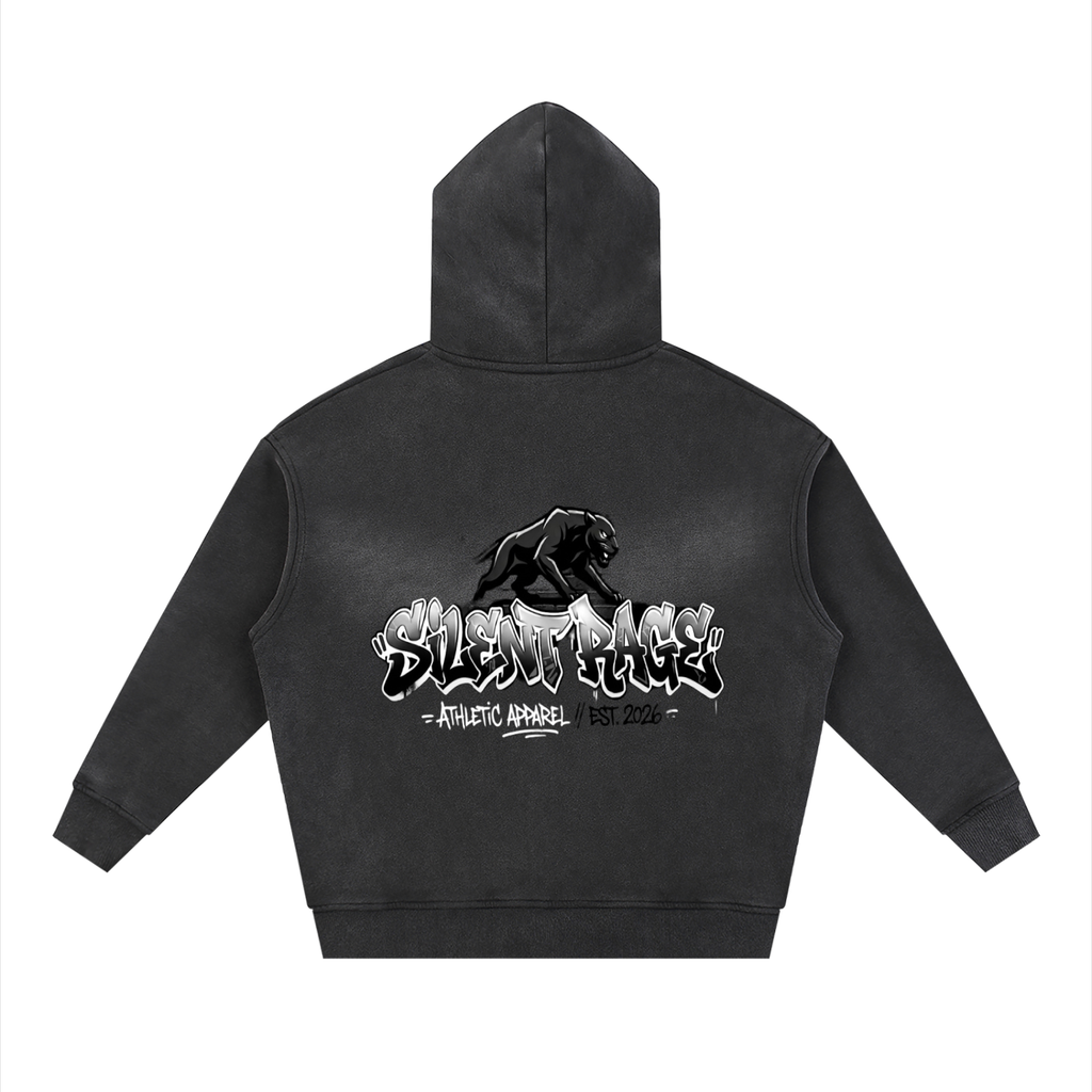 Sunfade Two-way Zipper Boxy Fleece Hoodie